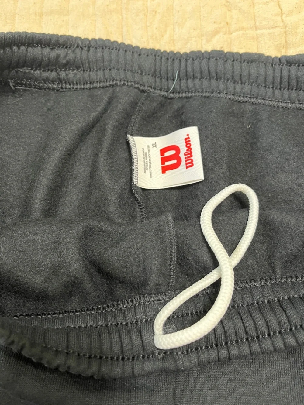 Men’s Wilson Black Sweatpants - Elastic Waistband and White Drawstring size XL